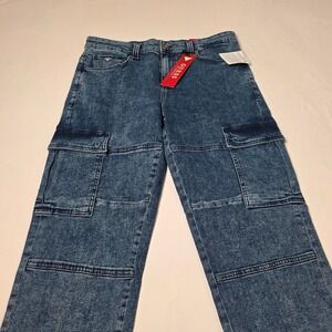 GUESS Jeans Mens 32x30 Mateo Cargo Pants Stretch Medium Wash Denim Blue NWT